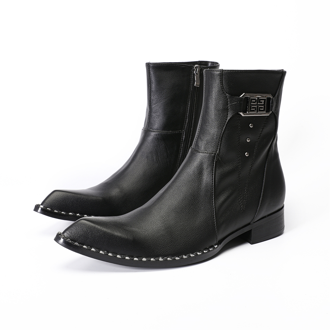 Men Shoes Formal - fashion black pointed toe men genuine