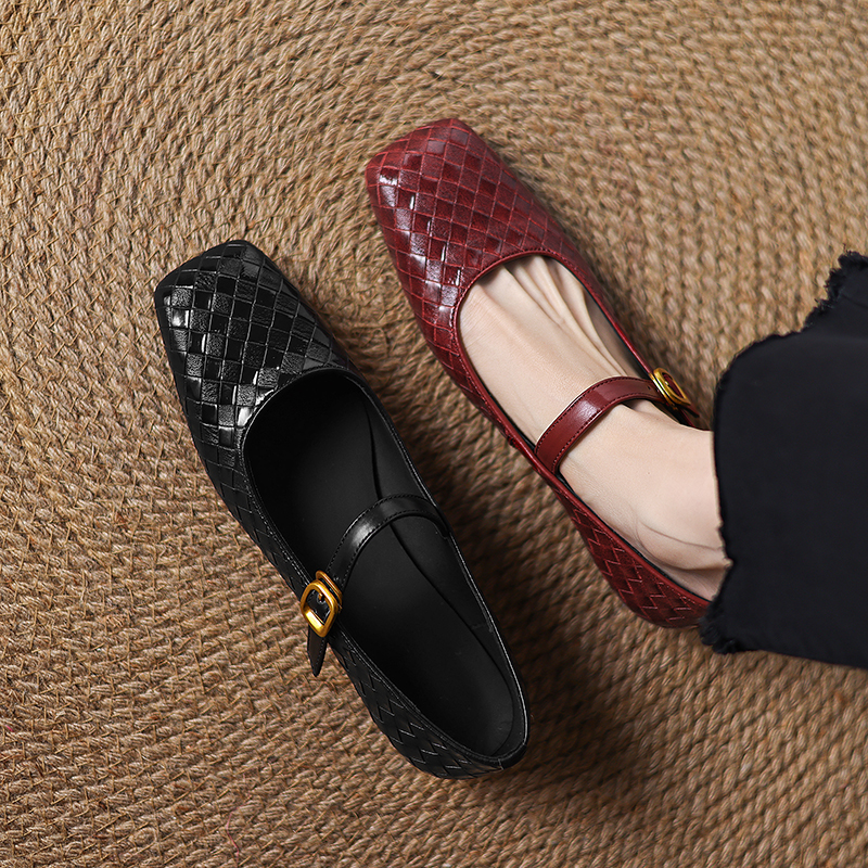 Men'S Shoes Slip On - Woven Flat Bottom Mary Jane Women's
