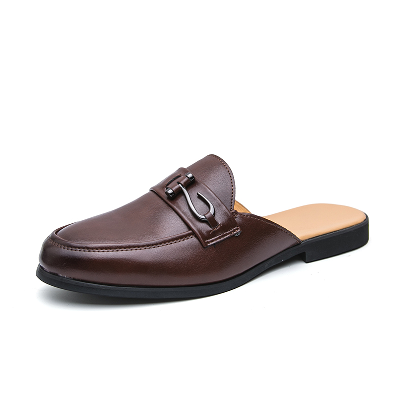 Men Shoes Formal - Designer Patent Leather Mens Mules Half