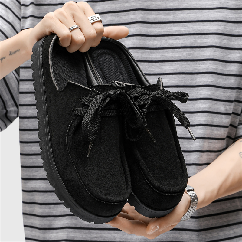 Fashion Men Half Slippers Sued – Men'S Shoes Loafers Casual recenzja i cena