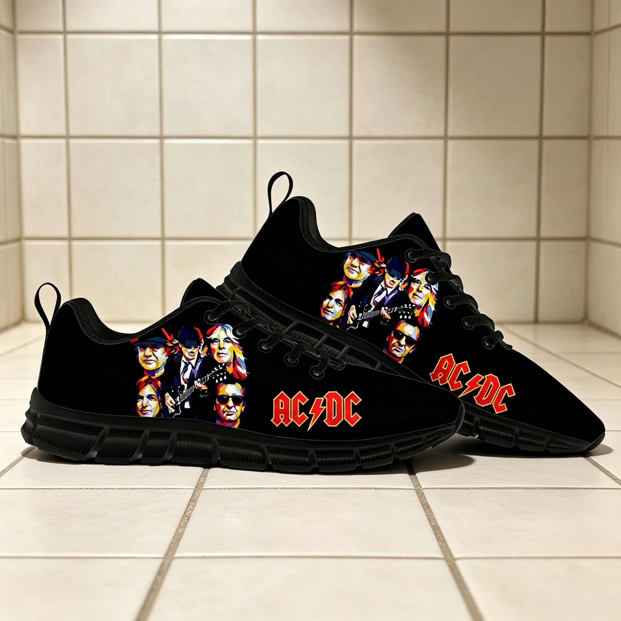 AC/DC Rock Band Retro Print Cu – Men'S Shoes Dc recenzja i cena