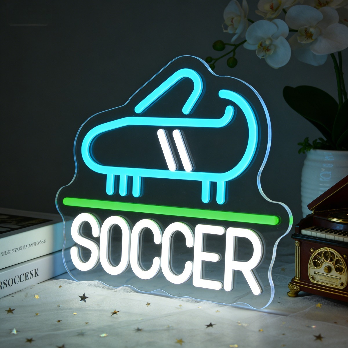 Soccer Shoe Neon Sign LED Nigh – Men'S Shoes Dc recenzja i cena