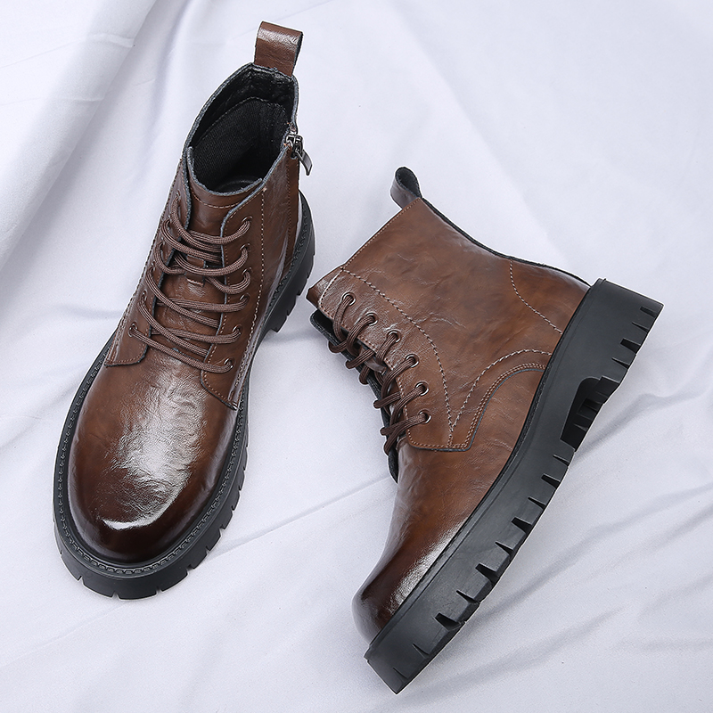 Men Side Zipper High Top Boots – Men'S Shoes Dq recenzja i cena