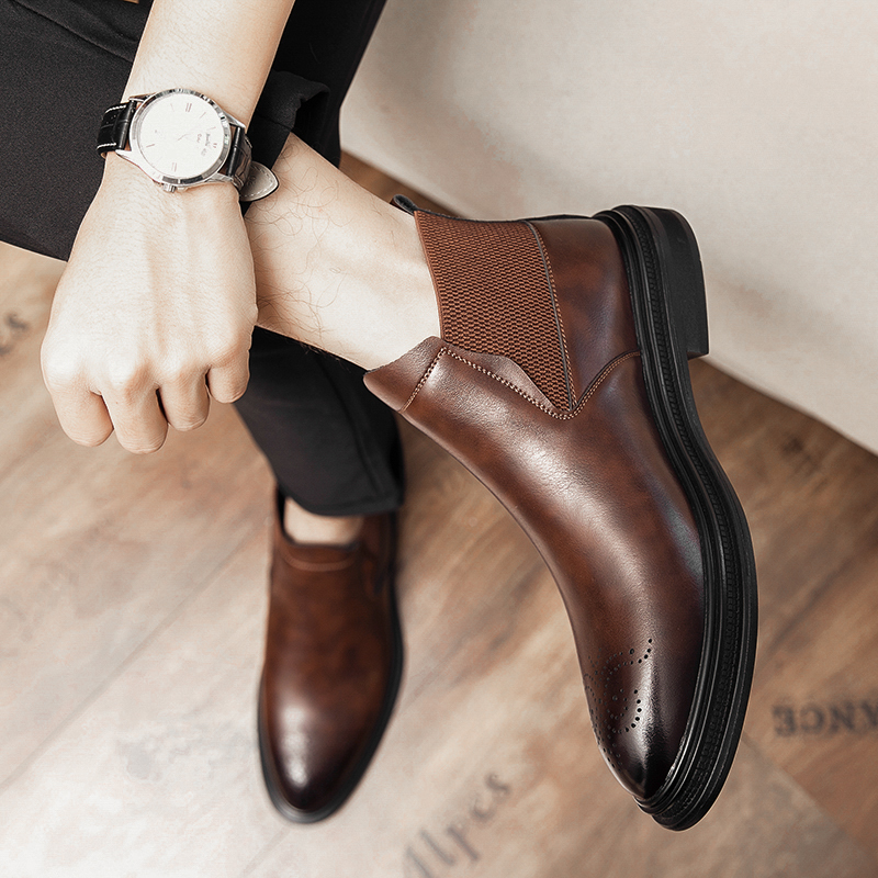 High-top leather shoes are ver – Men Shoes Formal recenzja i cena