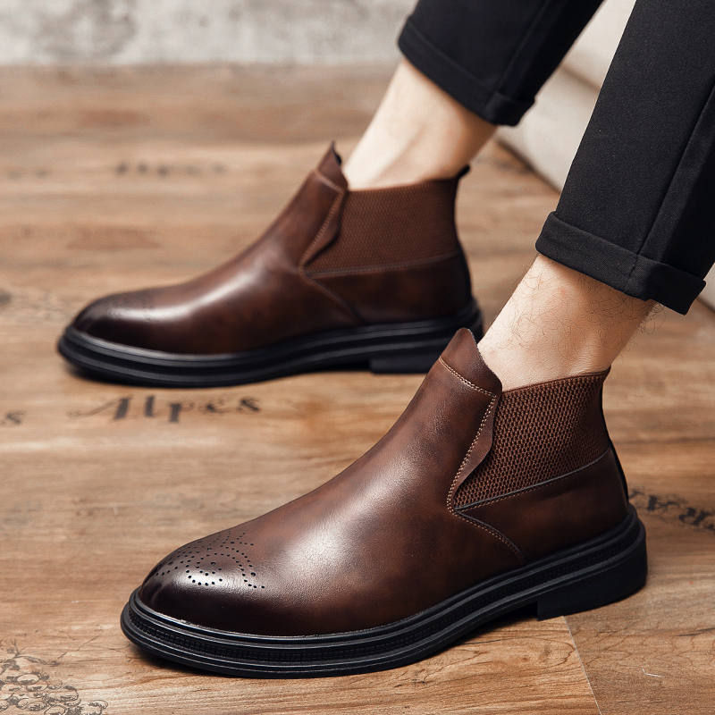High-top leather shoes are ver – Men Shoes Formal recenzja i cena
