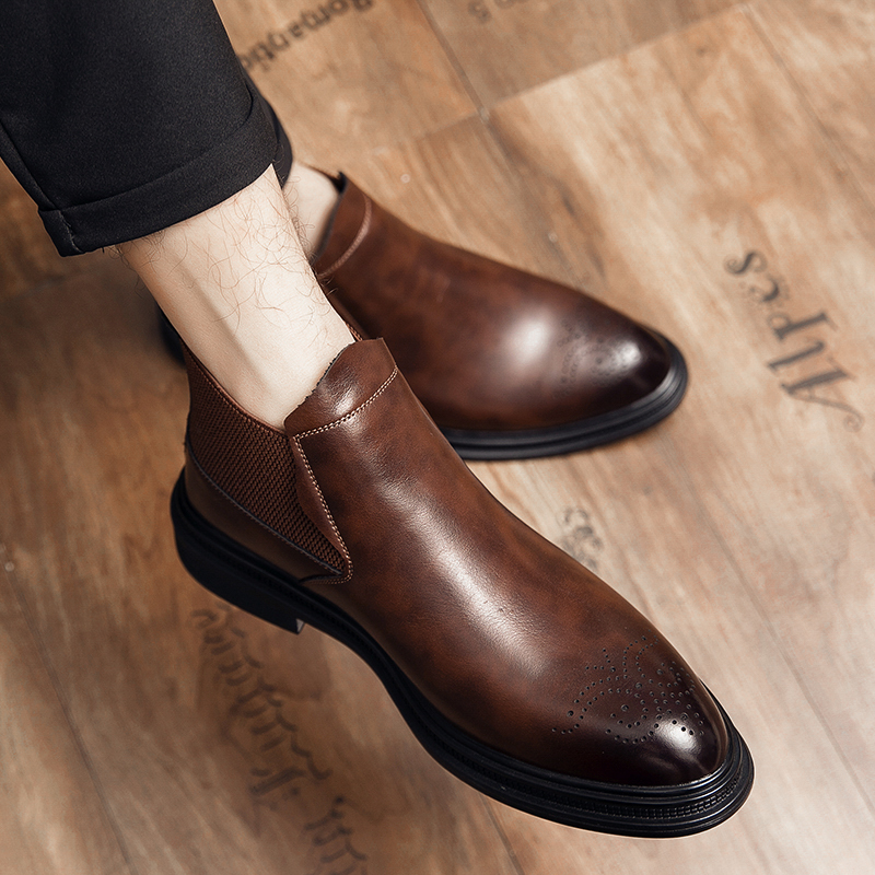 High-top leather shoes are ver – Men Shoes Formal recenzja i cena