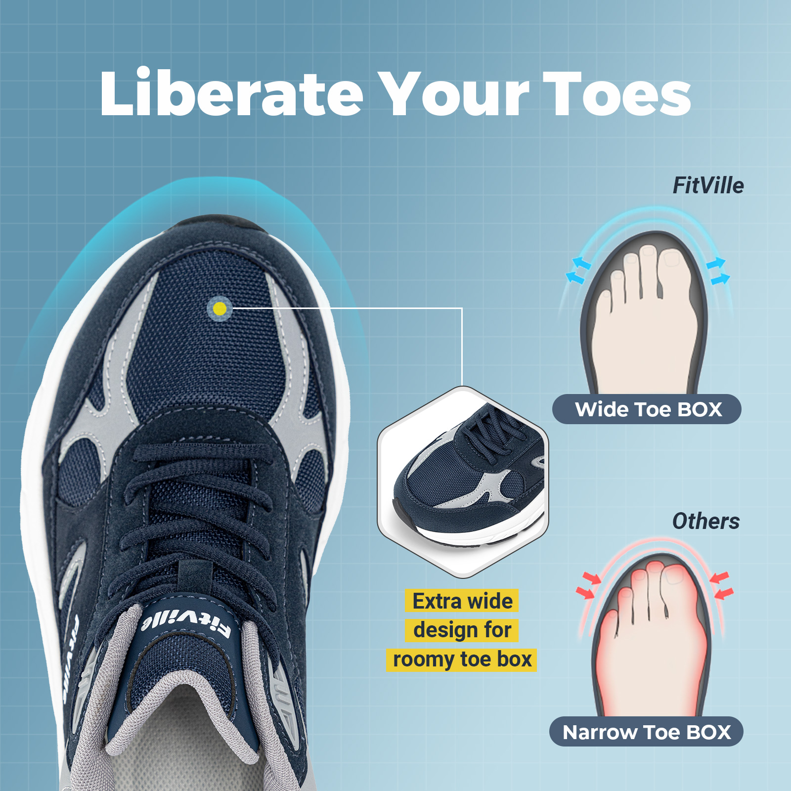 FitVille Newest Walking Shoes  – Men Shoes Size Chart recenzja i cena