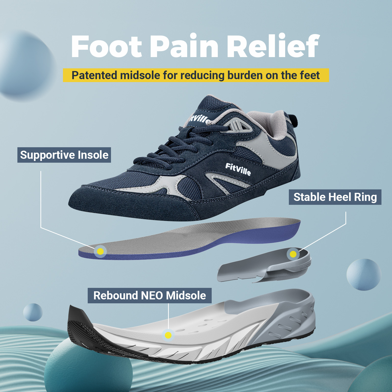 FitVille Newest Walking Shoes  – Men Shoes Size Chart recenzja i cena